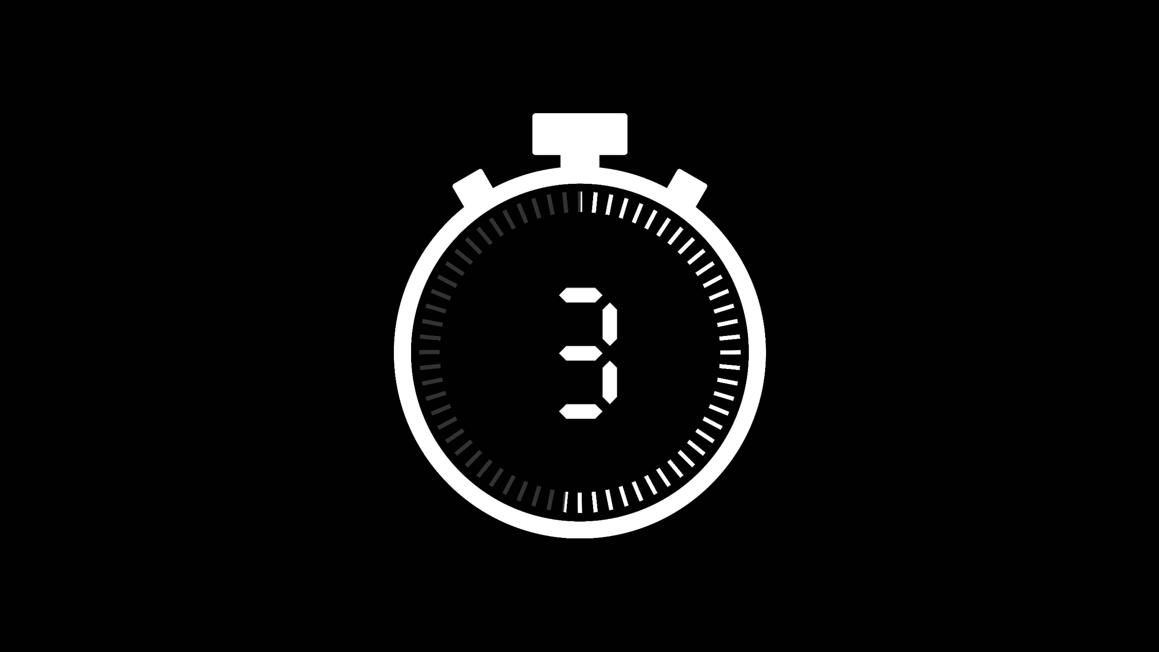 5 second countdown timer animation from 5 to 0 seconds. Modern white ...