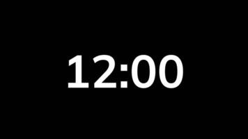 15 second countdown timer animation on black background video