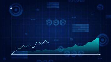 futuristische computer scherm groot gegevens analytisch wetenschap technologie hud koppel, bedrijf financiën investering symbool kunstmatig intelligentie- diagram en gegevens analyse video