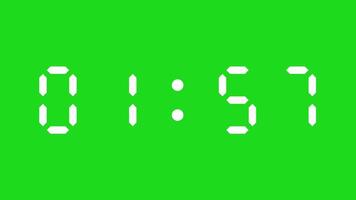 2 minute countdown digital timer animation on green screen. Pro Video