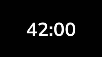 45 second countdown timer animation on black background video