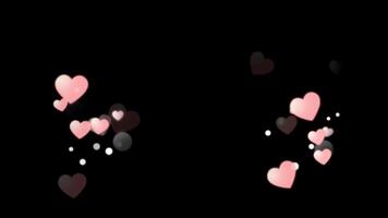 Animation heart shape on black background. video