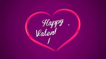 Animation white text Happy Valentines day floating on purple background. video