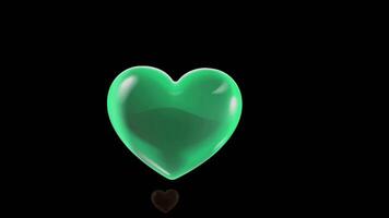 Animation heart shape on black background. video