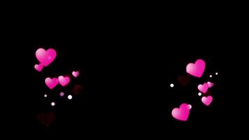 Animation heart shape on black background. video