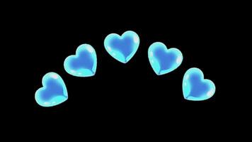 Animation heart shape on black background. video