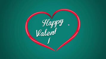 Animation white text Happy Valentines day floating on green background. video