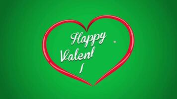 animatie wit tekst gelukkig valentijnsdag dag drijvend Aan groen achtergrond. video