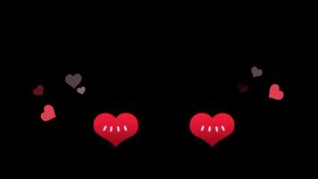 Animation heart shape on black background. video