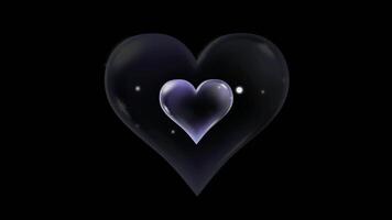 Animation heart shape on black background. video