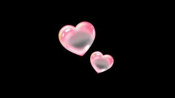 Animation heart shape on black background. video