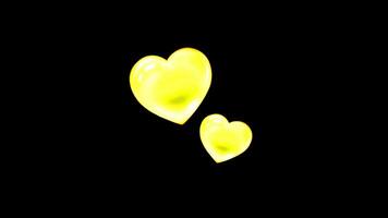 Animation heart shape on black background. video