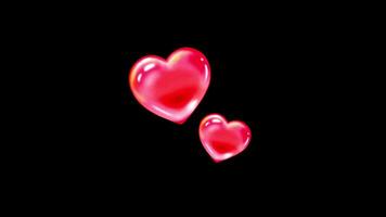 Animation heart shape on black background. video