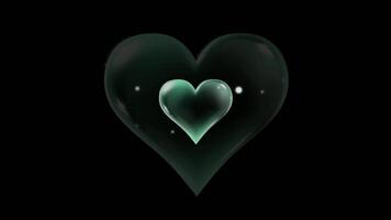 Animation heart shape on black background. video