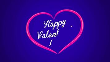 animatie wit tekst gelukkig valentijnsdag dag drijvend Aan blauw achtergrond. video