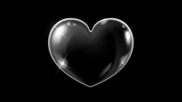 Animation heart shape on black background. video