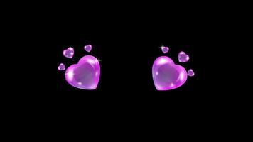 Animation heart shape on black background. video