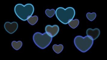 animering hjärta form på svart bakgrund. video