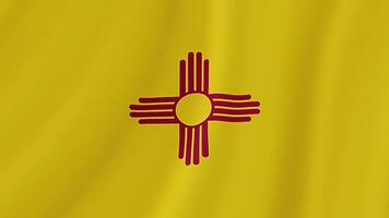 New Mexico State Waving Flag. Realistic Flag Animation. video