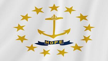 Rhode Island State Waving Flag. Realistic Flag Animation. video