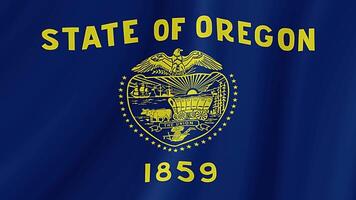 Oregon State Waving Flag. Realistic Flag Animation. video