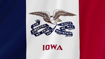 Iowa stato agitando bandiera. realistico bandiera animazione. video