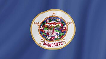 Minnesota Etat agitant drapeau. réaliste drapeau animation. video