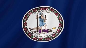 Virginia State Waving Flag. Realistic Flag Animation. video