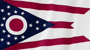 Ohio staat golvend vlag. realistisch vlag animatie. video