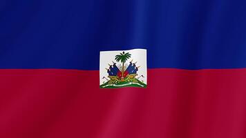 Haiti winken Flagge. realistisch Flagge Animation. nahtlos Schleife Hintergrund video