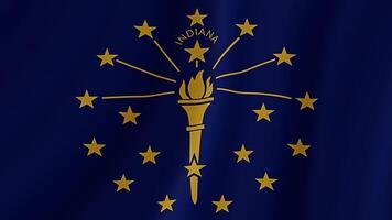 Indiana staat golvend vlag. realistisch vlag animatie. video
