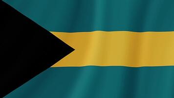 das Bahamas winken Flagge. realistisch Flagge Animation. nahtlos Schleife Hintergrund video