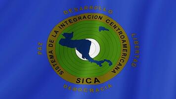 central americano integración sistema, ondulación bandera. realista bandera animación. sin costura lazo antecedentes video