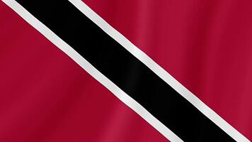 Trinidad and Tobago Waving Flag. Realistic Flag Animation. Seamless Loop Background video