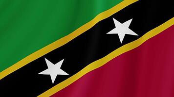 Saint Kitts and Nevis Waving Flag. Realistic Flag Animation. Seamless Loop Background video