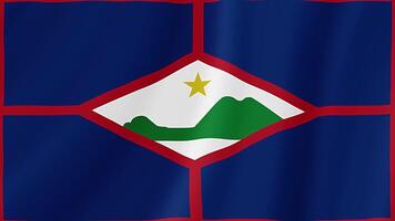 sint Eustatius winken Flagge. realistisch Flagge Animation. nahtlos Schleife Hintergrund video