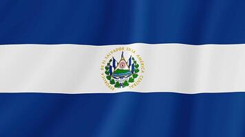 el Salvador golvend vlag. realistisch vlag animatie. naadloos lus achtergrond video