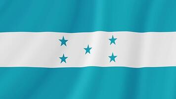 Honduras Waving Flag. Realistic Flag Animation. Seamless Loop Background video