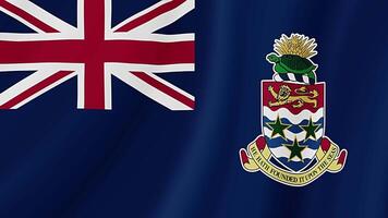 Cayman Islands Waving Flag. Realistic Flag Animation. Seamless Loop Background video