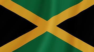 Jamaica Waving Flag. Realistic Flag Animation. Seamless Loop Background video