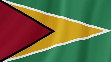 Guyana Waving Flag. Realistic Flag Animation. Seamless Loop Background video