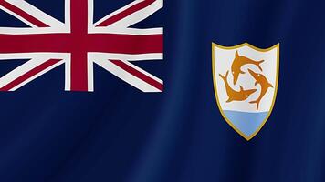 Anguilla Waving Flag. Realistic Flag Animation. Seamless Loop Background video