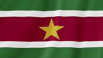 Suriname Waving Flag. Realistic Flag Animation. Seamless Loop Background video