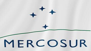 Mercosur Waving Flag. Realistic Flag Animation. Seamless Loop Background video