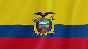 Ecuador Waving Flag. Realistic Flag Animation. Seamless Loop Background video