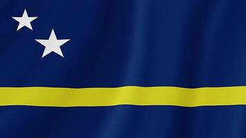 Curacao golvend vlag. realistisch vlag animatie. naadloos lus achtergrond video