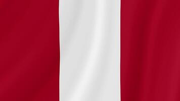 Peru Waving Flag. Realistic Flag Animation. Seamless Loop Background video