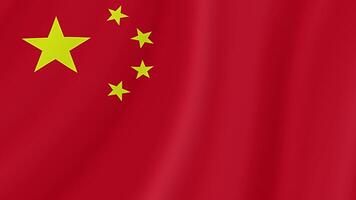 China Waving Flag. Realistic Flag Animation. Seamless Loop Background video