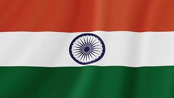 Indien winken Flagge. realistisch Flagge Animation. nahtlos Schleife Hintergrund video