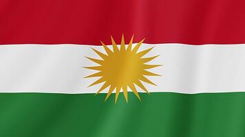 Kurdistan Waving Flag. Realistic Flag Animation. Seamless Loop Background video
